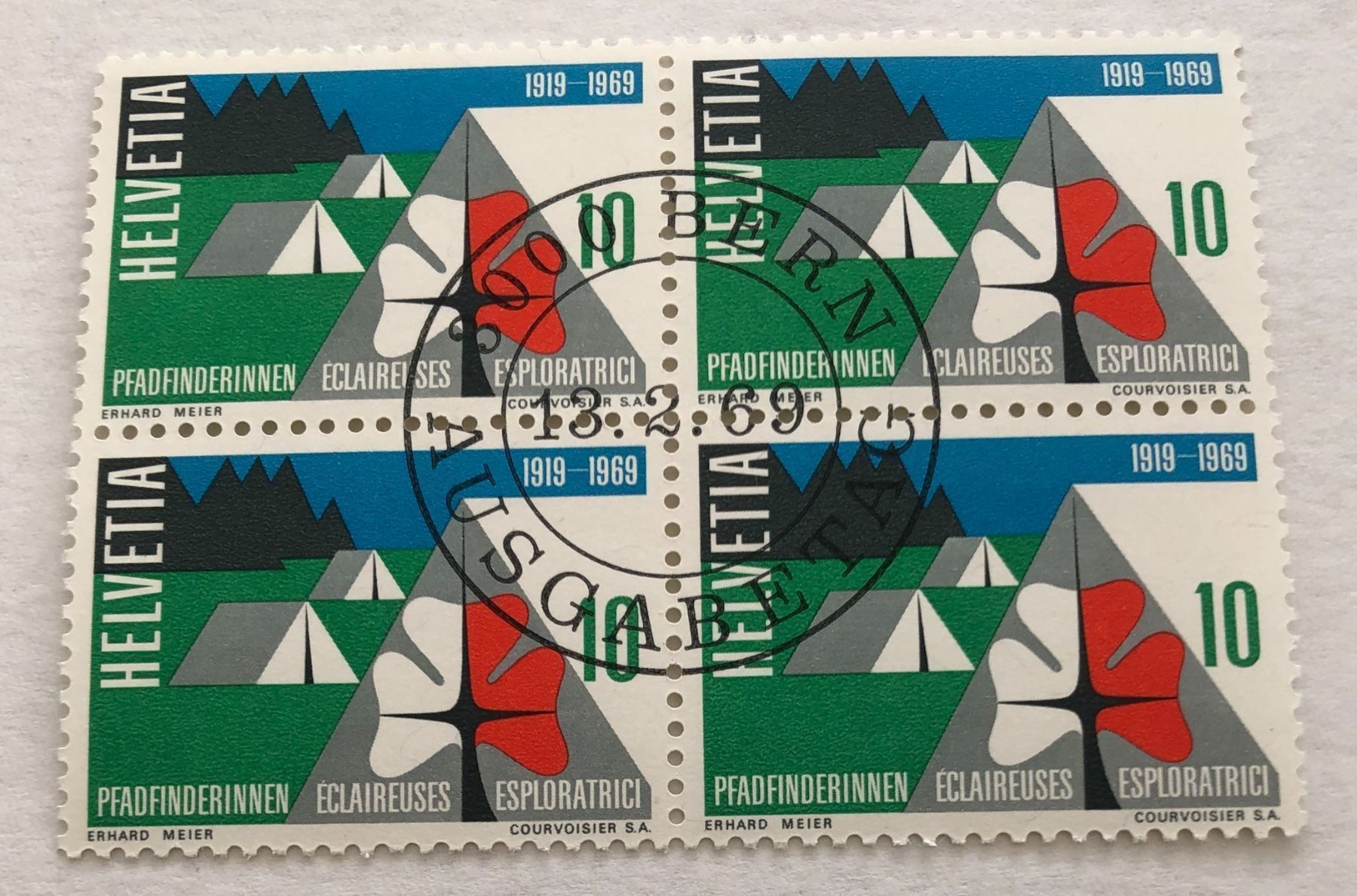 Tutti i francobolli: 4 er Block Nr.461 mit Vollstempel Bern – Usato da Aarau venduto da Billa007