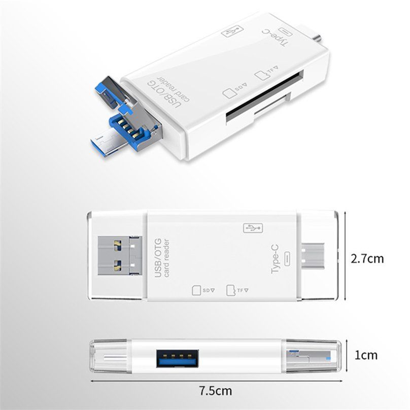 Lecteurs de cartes: 6-in-1 USB-C / USB-A / Micro-USB Kartenleser & OTG Adapter – Neuf avec emballage d'origine à Uster par -FPS- 4