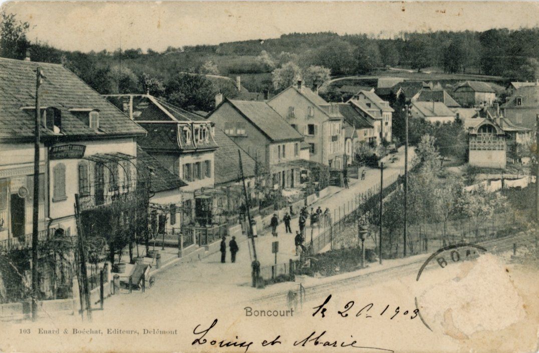 Cartoline postali: Boncourt  JU       en 1903 – Usato da Brig venduto da Valcards54