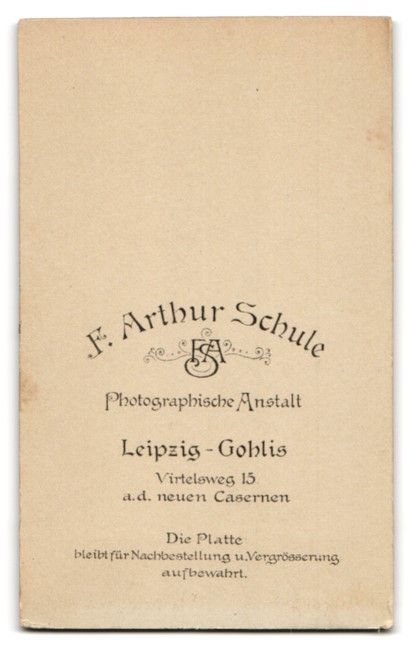 Fotografie & Manifesti: Fotografie F. Arthur Schule, Leipzig-Goh – Usato da Berlin venduto da bartko-reher 1