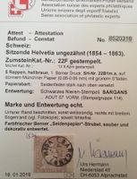St4) 22F, Strubel, Vollstempel SARGANS, Attest Kt. 1400.-