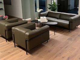 Echtleder Couch und Sessel