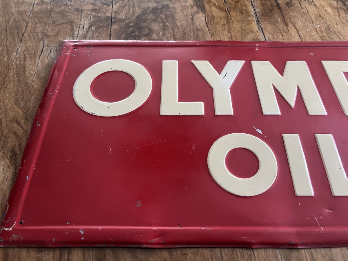 Schilder: Altes Blechschild Olympic Oil  – Gebraucht aus Mellingen von Oelquelle 1