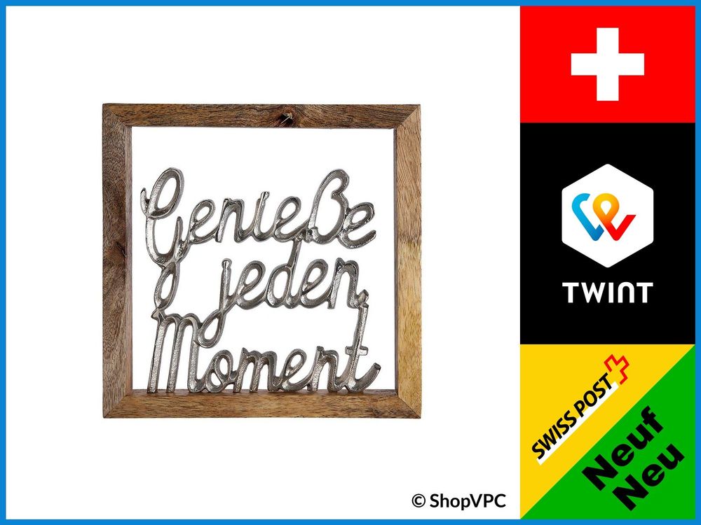 Wandbild aus mangoholz - Genieße jeden Moment - Wanddeko | Kaufen auf ...