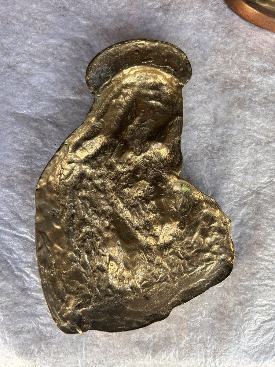 Tutte le decorazioni:  Madonnenrelief mit Kind - Messing  – Usato da Zürich venduto da jasmin011 1