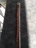 Breiter Ledergürtel geflochten Braun 5.5cm Vintage
