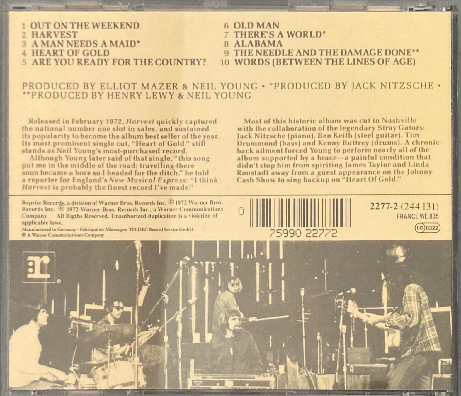 CD: NEIL YOUNG - HARVEST – Usato da Poliez-Pittet venduto da Newtown-Records 1
