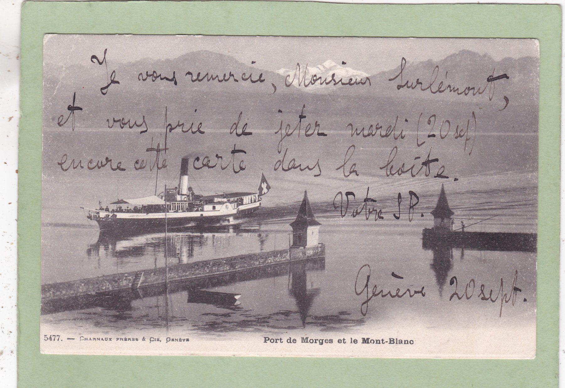 Cartoline postali: Pont de Morges et le Mont Blanc – Usato da Herisau venduto da Lisegrat2008