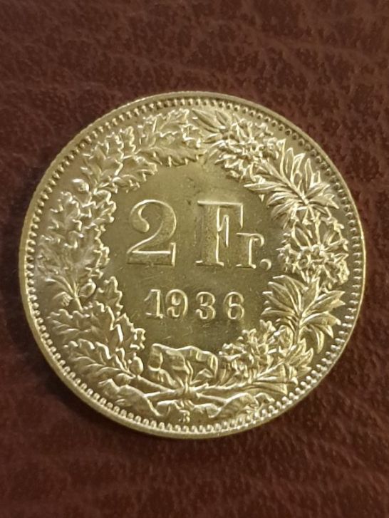 Alle Münzen: 2 Franken 1936 Top Erhaltung! – Gebraucht aus Biel/Bienne von underdogs 1