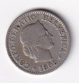 Tutti le monete: 10 Rappen 1909 rar – Usato da Neuchâtel venduto da karlpierrino
