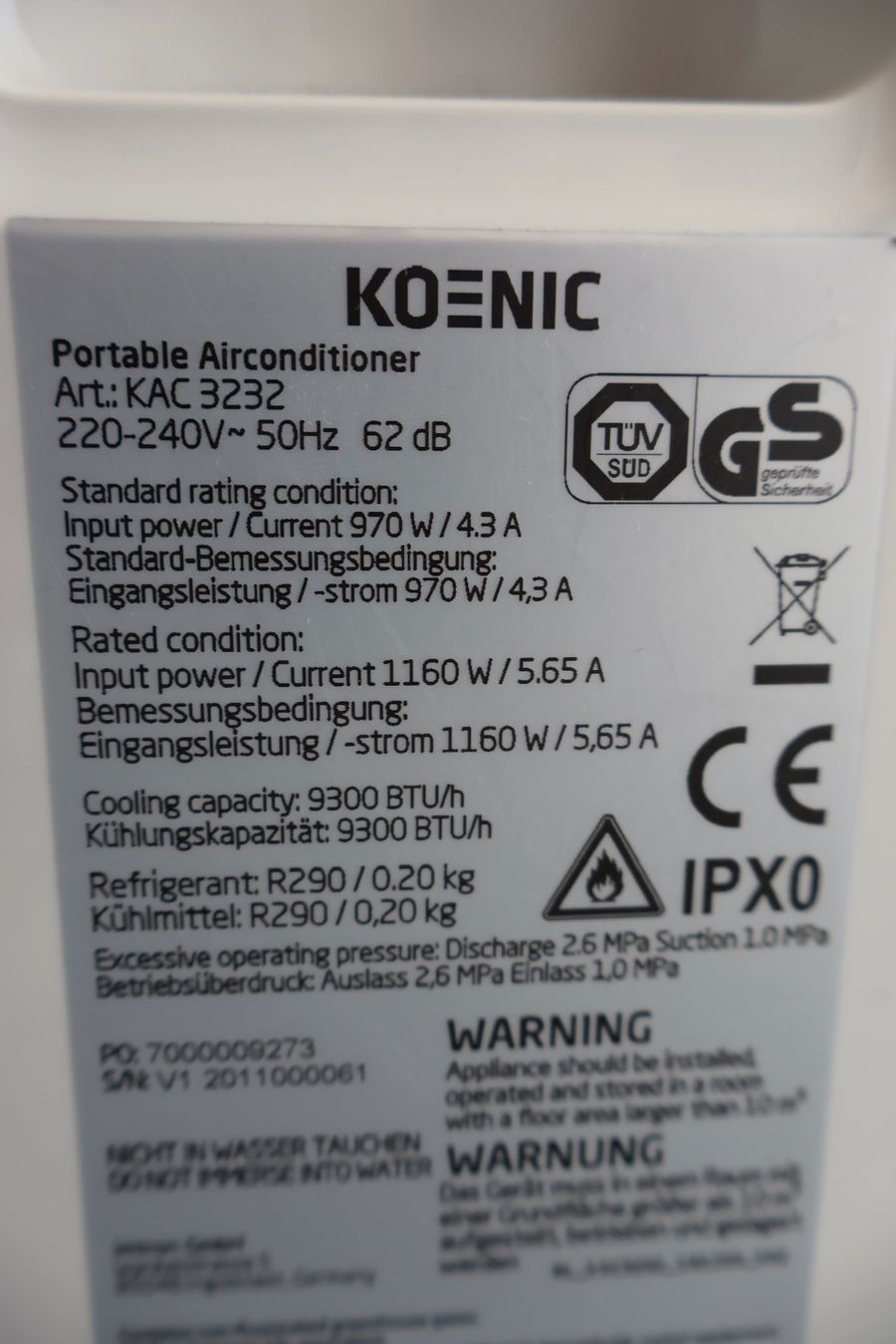 König Climatiseurs: Mobiles Klimagerät KOENIC – D'occasion à Pieterlen par FairDeal334 7