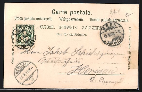 Cartoline postali: Litho Bern, Ortsansicht mit Brücke, Kir – Usato da Berlin venduto da bartko-reher 1