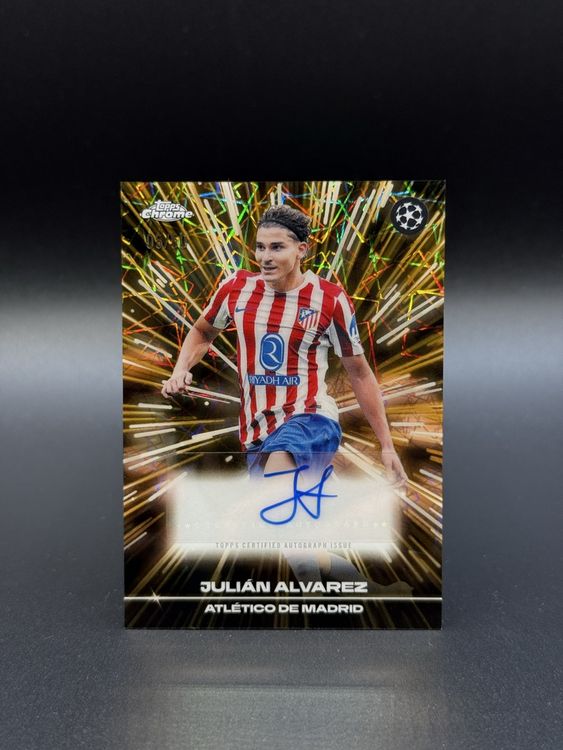 Julián Alvarez auto /50 Topps Chrome Black Lazer (Nuovo (secondo la ...