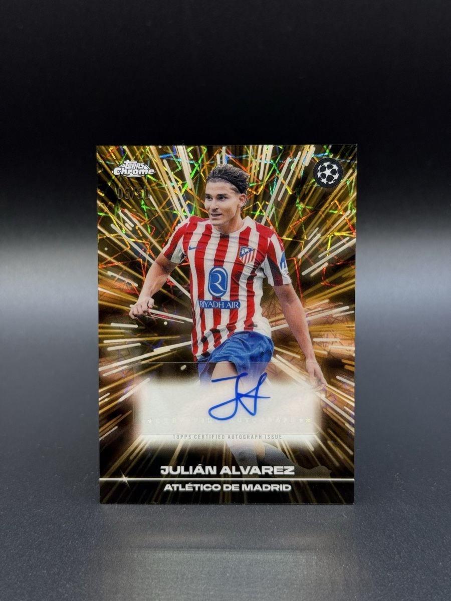Julián Alvarez auto /50 Topps Chrome Black Lazer (Nuovo (secondo la ...