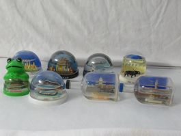 8 X  Schneekugeln  Alt Sehr Selten  Snowdomes Snowglobes