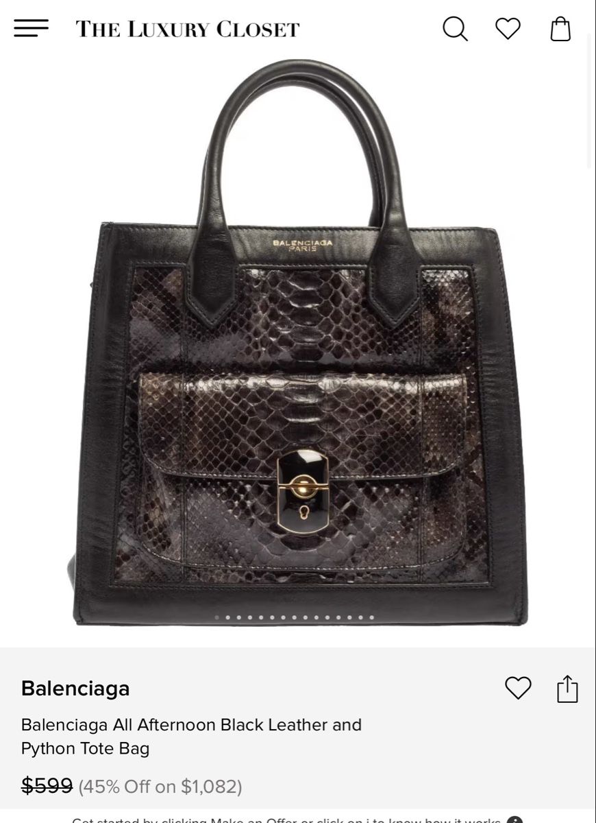 Balenciaga Borse da donna: Balenciaga Python Handbag Black Purple  - Like New – Usato da Winterthur venduto da Atelier.W.Maison 8