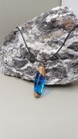 Epoxy-Eukalyptusholz Anhänger Ocean-Blue (Unikat)