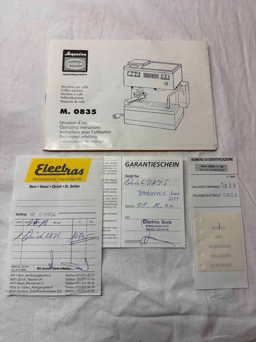 Quick Mill Kaffeemaschinen & Espressomaschinen: Quick Mill Acquaviva 02835 Siebträger mit Mühle – Gebraucht aus Bern von smutje_ggc 3