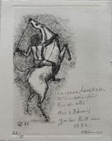 Otto Charles Bänninger (1897-1973), Radierung, Reitender Akt