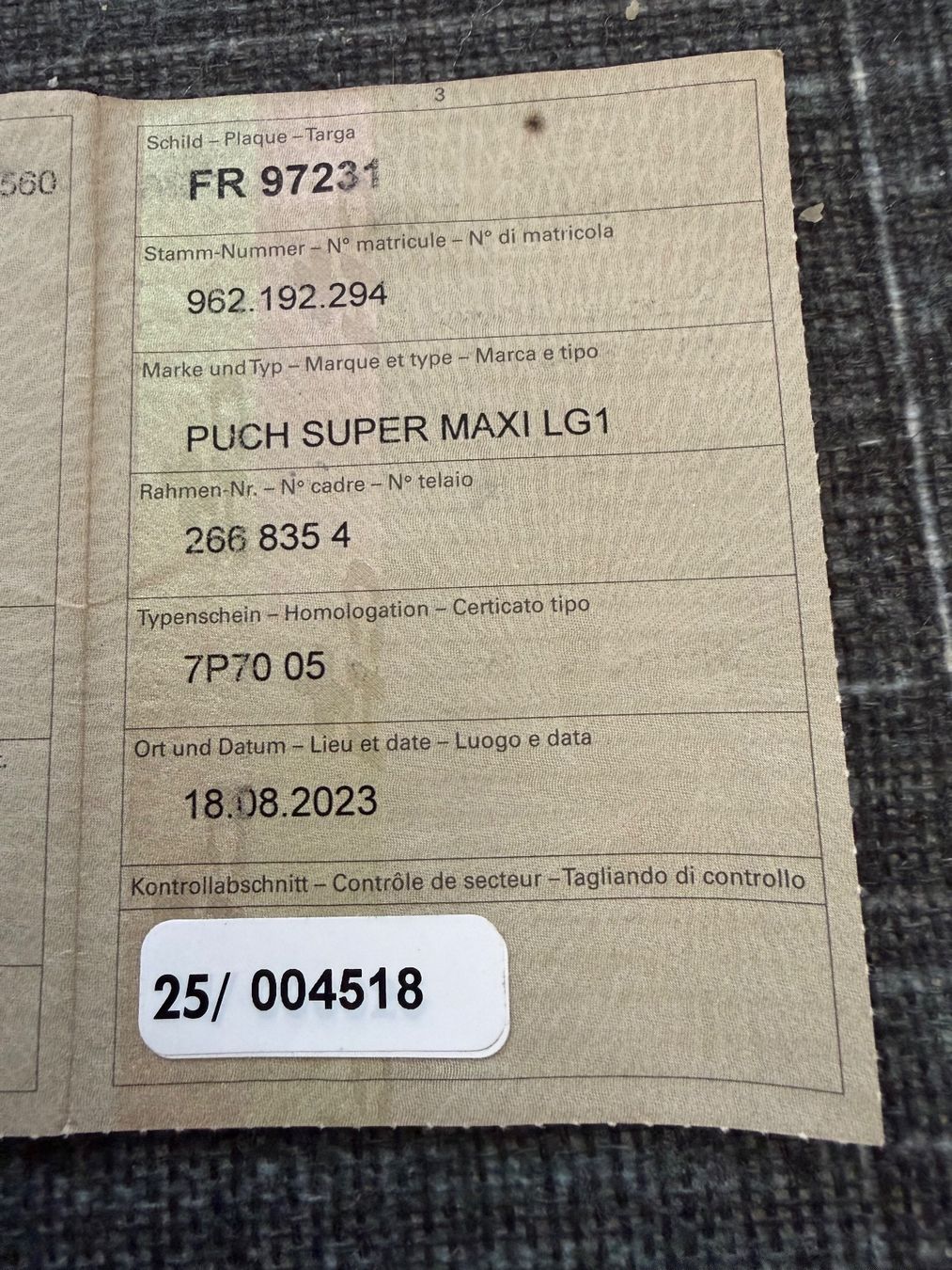 Puch Ciclomotori: Puch Super Maxi LG1 – Usato da Bösingen venduto da kamschi 5