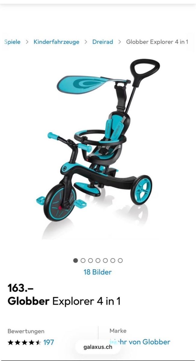 Globber Veicoli per bambini: Dreirad Globber Explorer 4 in 1 – Usato da Kirchberg BE venduto da eas_bs2q