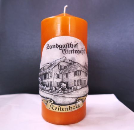 Kerze vom Landgasthof Eintracht Kestenholz als Erinnerung