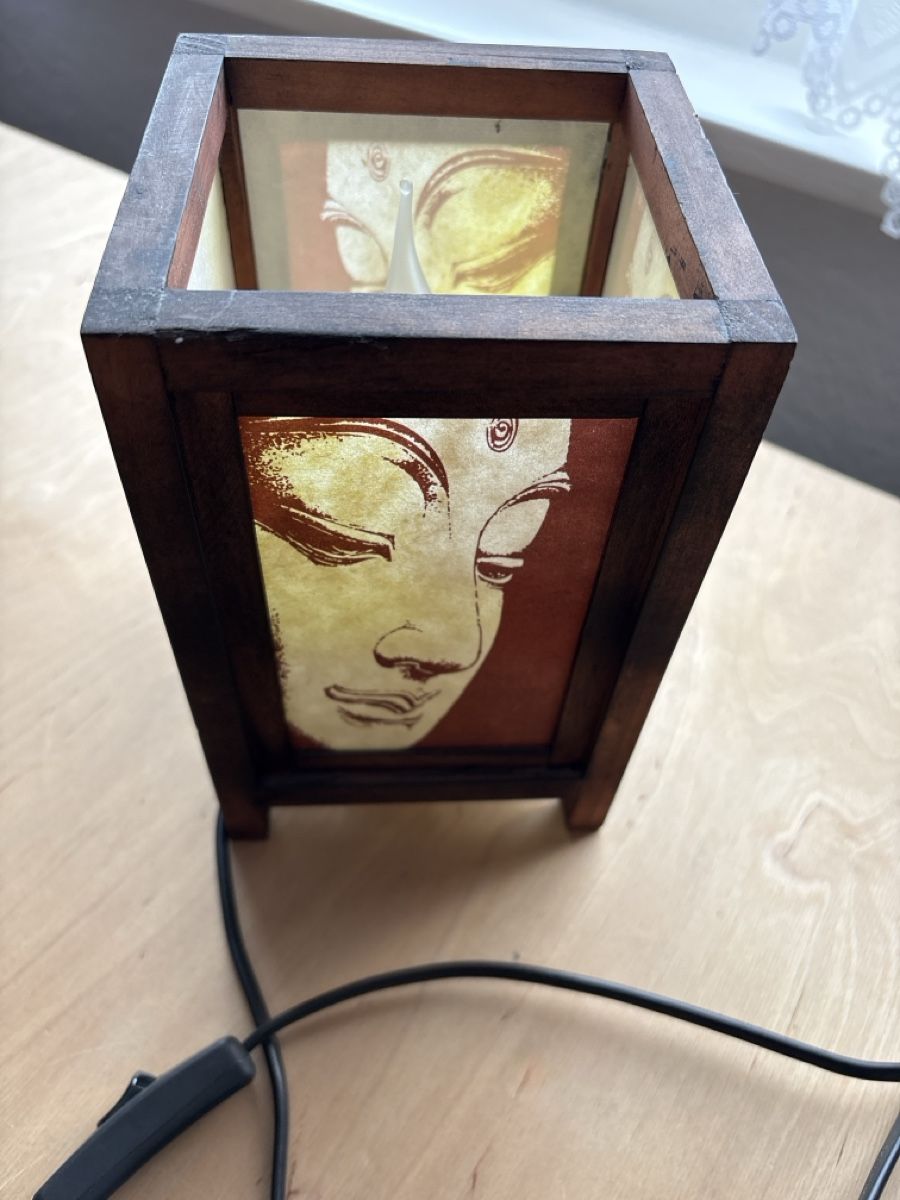 Lampade: Tischlampe Holz mit asiatischem Bild – Usato da Thun venduto da Gitarre-1 3