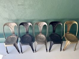 5 chaises métal Maisons du Monde – style industriel – noir,