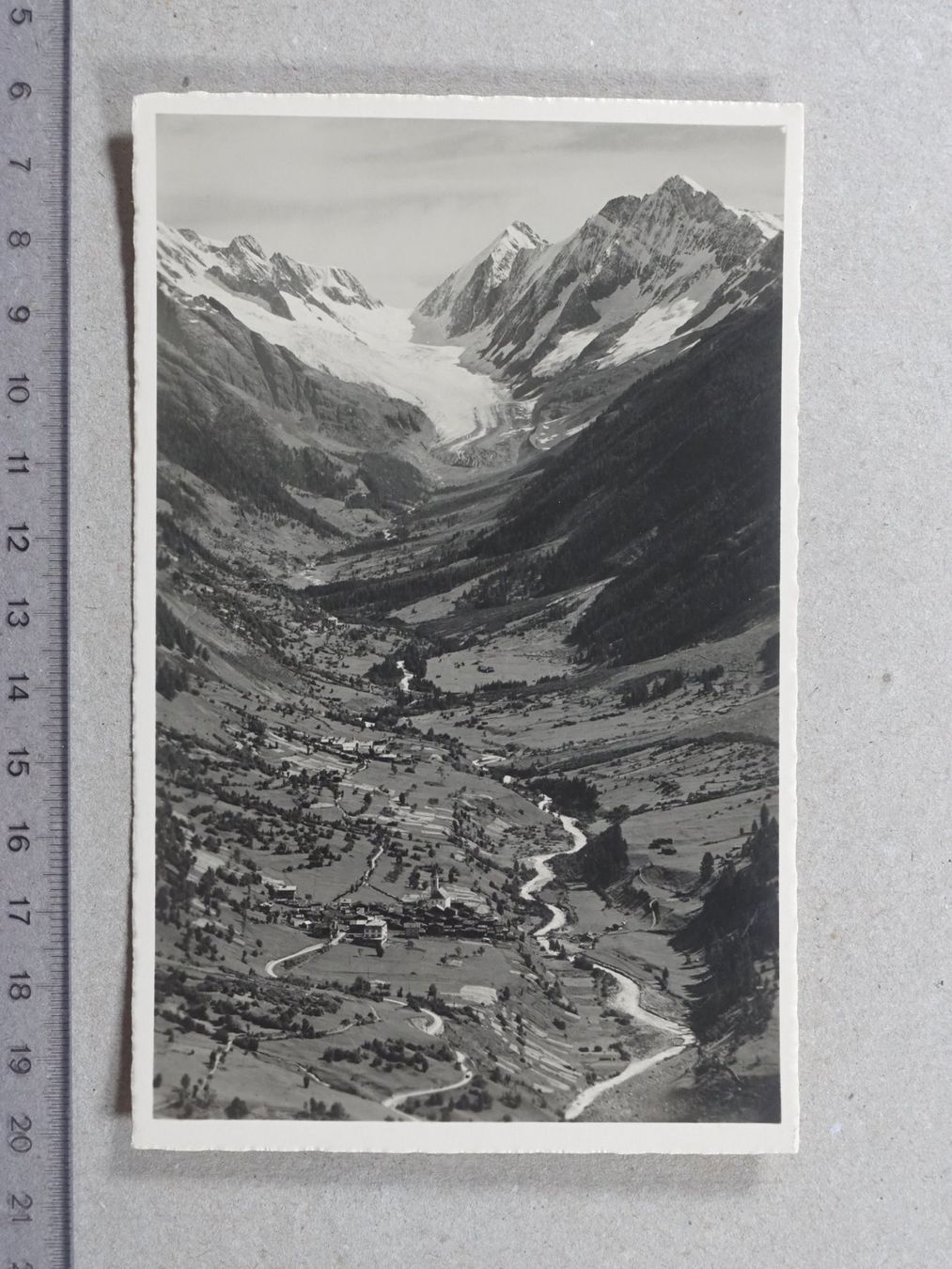 Cartoline postali: Lötschental, Langgletscher, Kippel – Usato da Lenzburg venduto da fh1