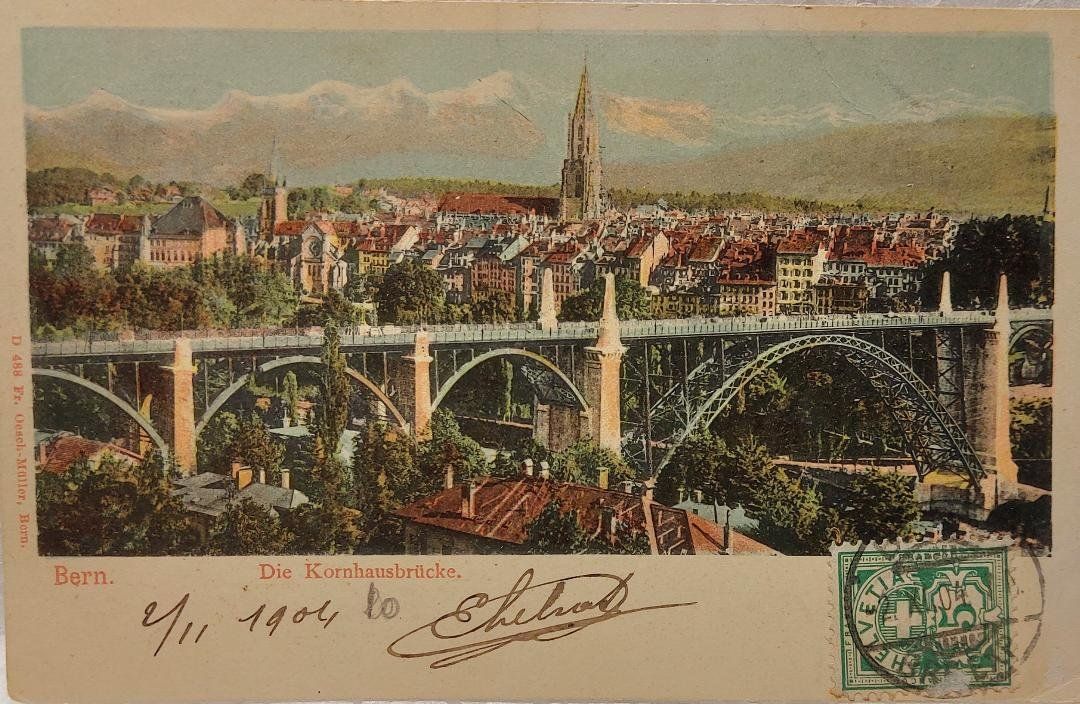 Ansichtskarten: BERN   - Die Kornhausbrücke - 1904 – Gebraucht aus Delémont von Domdom1