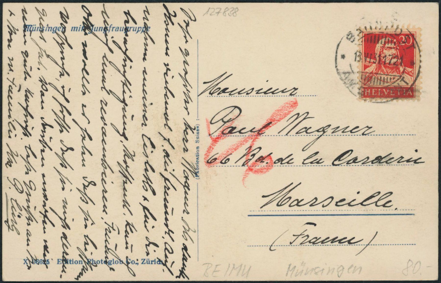 Cartoline postali: BE Münsingen – Usato da Schindellegi venduto da stationary 1