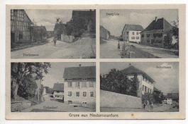 4-Bild-AK Gruss aus NIEDERNEUNFORN Dorfstrasse, Unterdorf