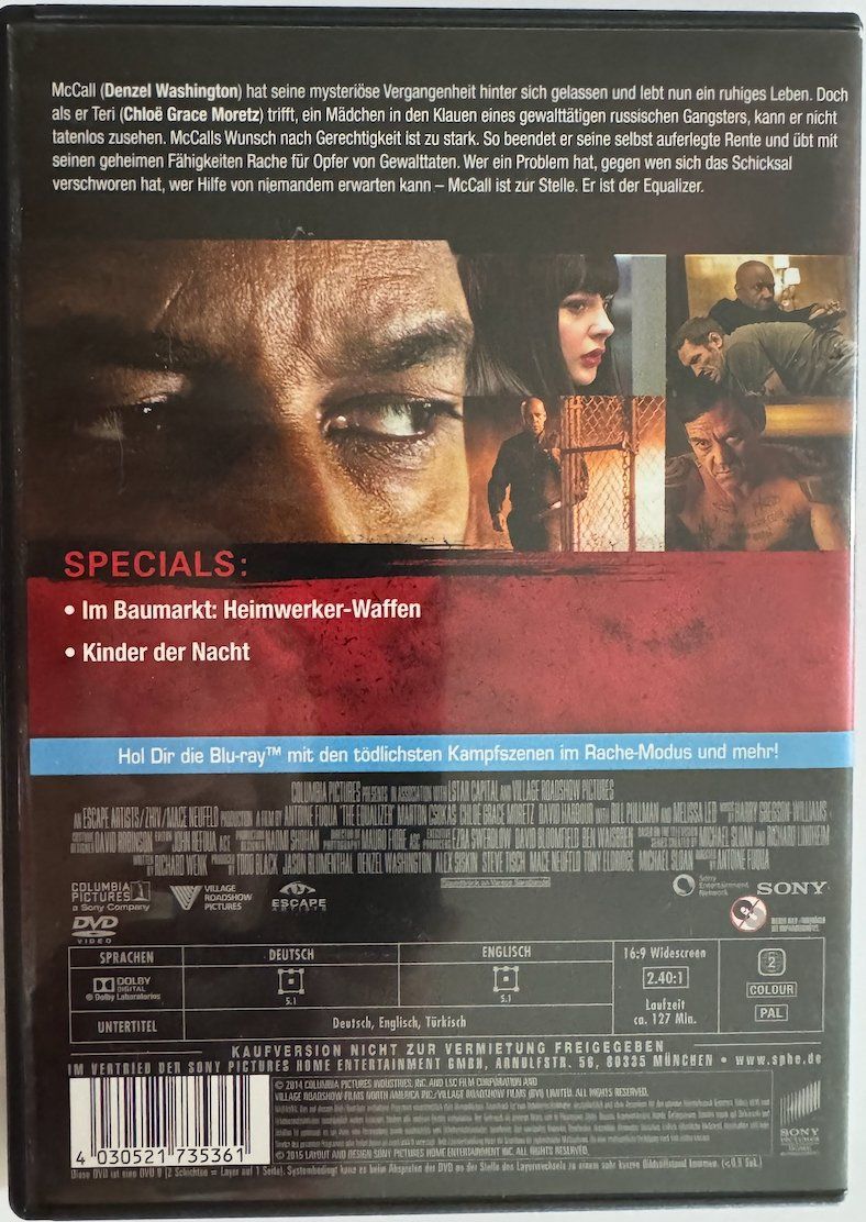 Tutti i DVDs: DVD  EQUALIZER - DANZEL WASHINGTON – Usato da Wisen venduto da gigisna 2