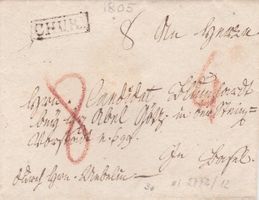 1805, CHUR im Kästchen (2772/12) auf sehr frischer Faltbrief
