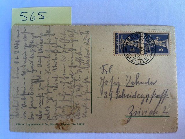 Cartoline postali: Alte Ansichtskarte Herrbrugg, 1925 – Usato da Niederwil AG venduto da dahu75 1