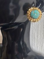 Boucles d'oreilles Vintage couleur Turquoise Doré