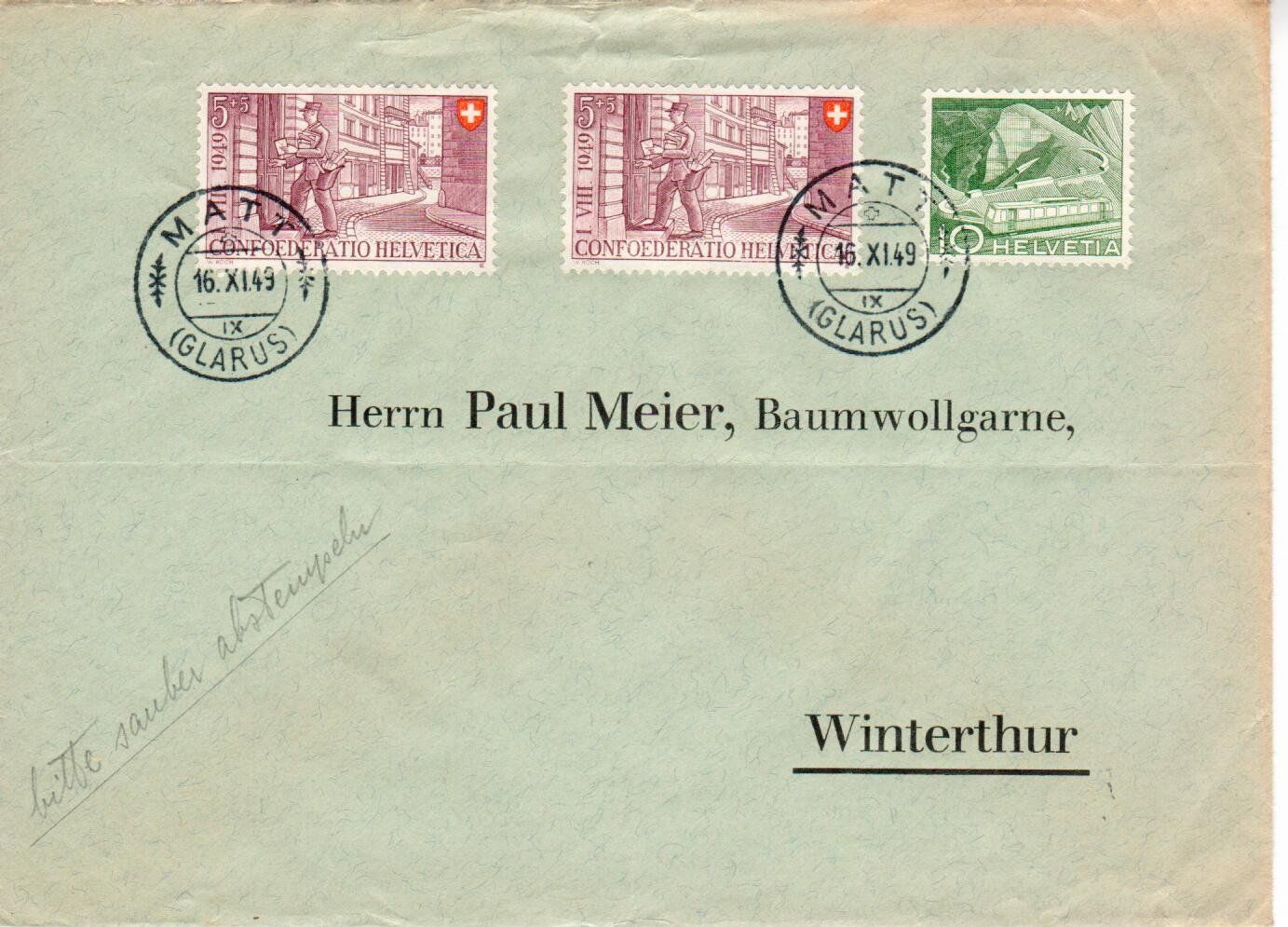 Tous les timbres: Brief, Matt Glarus – D'occasion à Wolhusen par Curver9