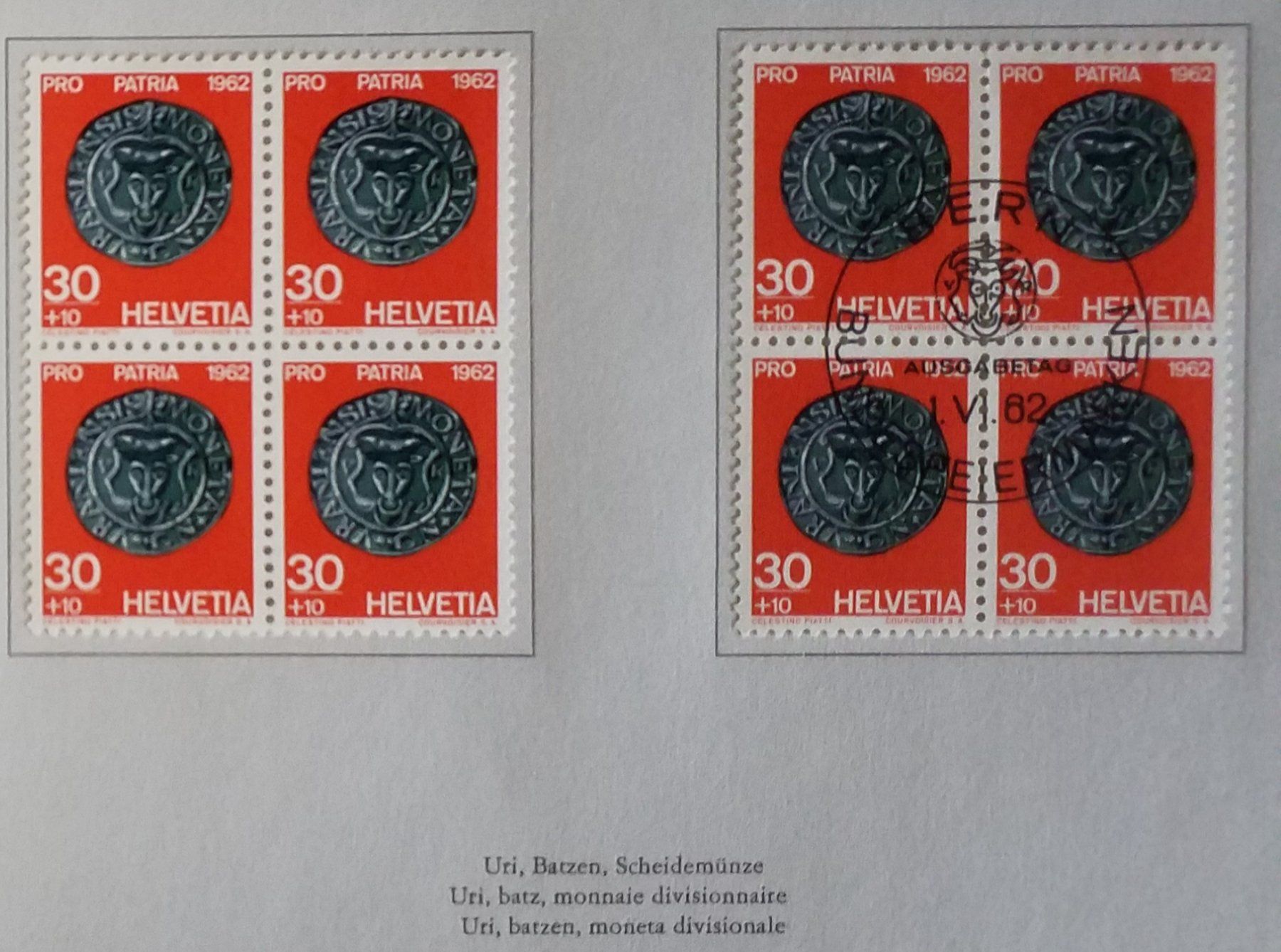Alle Briefmarken: 1962, Geschenkheft Pro Patria ET, im 4-Block 45.-++ – Neu (gemäss Beschreibung) aus Baden von Eggi 5