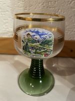 Schweizer Weinglas Engelberg, Vintage, Goldrand - Rarität