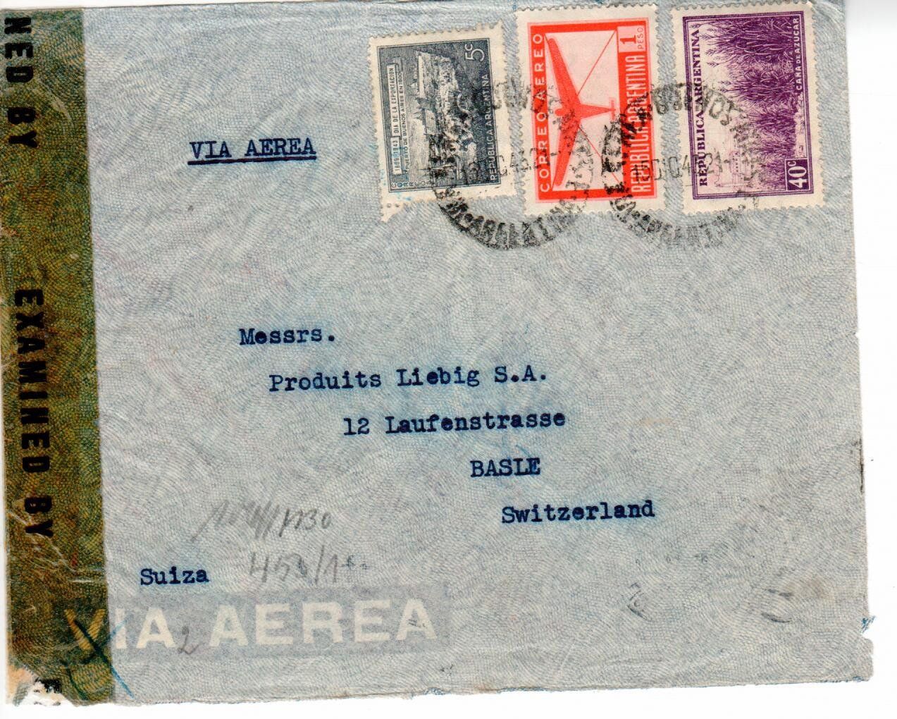 Tous les timbres: Zensurbrief Argentinien – D'occasion à Wolhusen par Curver9