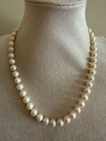Vintage echte Perlen Kette mit Silber Verschluss 925