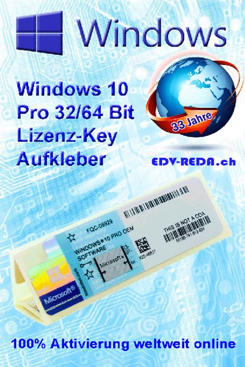 WINDOWS 10 PRO KEYAUFKLEBER 1St. Lizenz Kaufen auf Ricardo