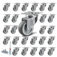 24 Stück Transportrollen Lenkrollen, 50 mm Möbelrollen Möbel