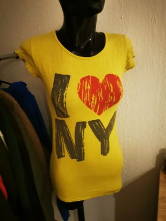 Seven7 Damen T-Shirt "I ❤️ NY", gelb