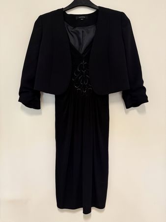 Elegantes Abendkleid Gr. 38 mit Bolero, Clutch & Stola
