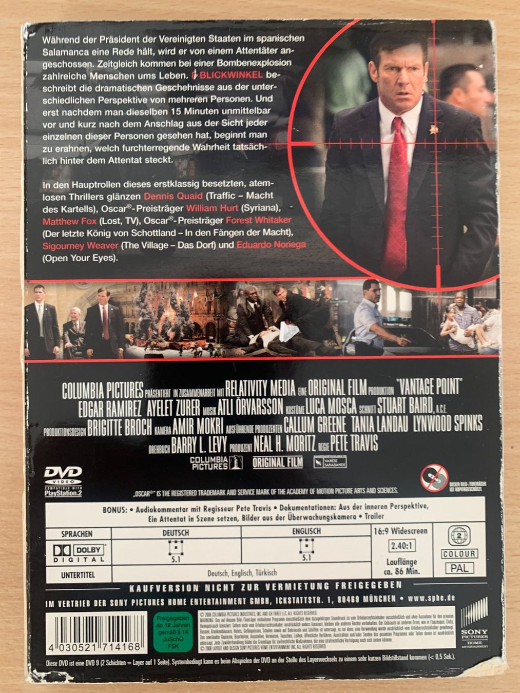 Tutti i DVDs: 8 Blickwinkel (Vintage Point) – Usato da Zürich venduto da recordman01 1