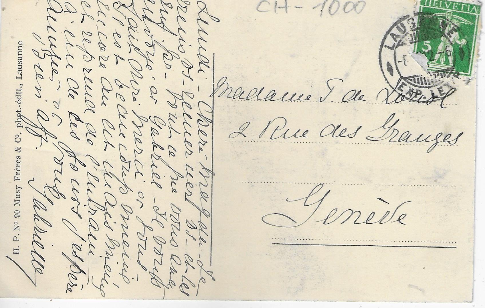 Ansichtskarten: Clinique Mont-Riant - Lausanne – Gebraucht aus Ettingen von Kartenplanet 1