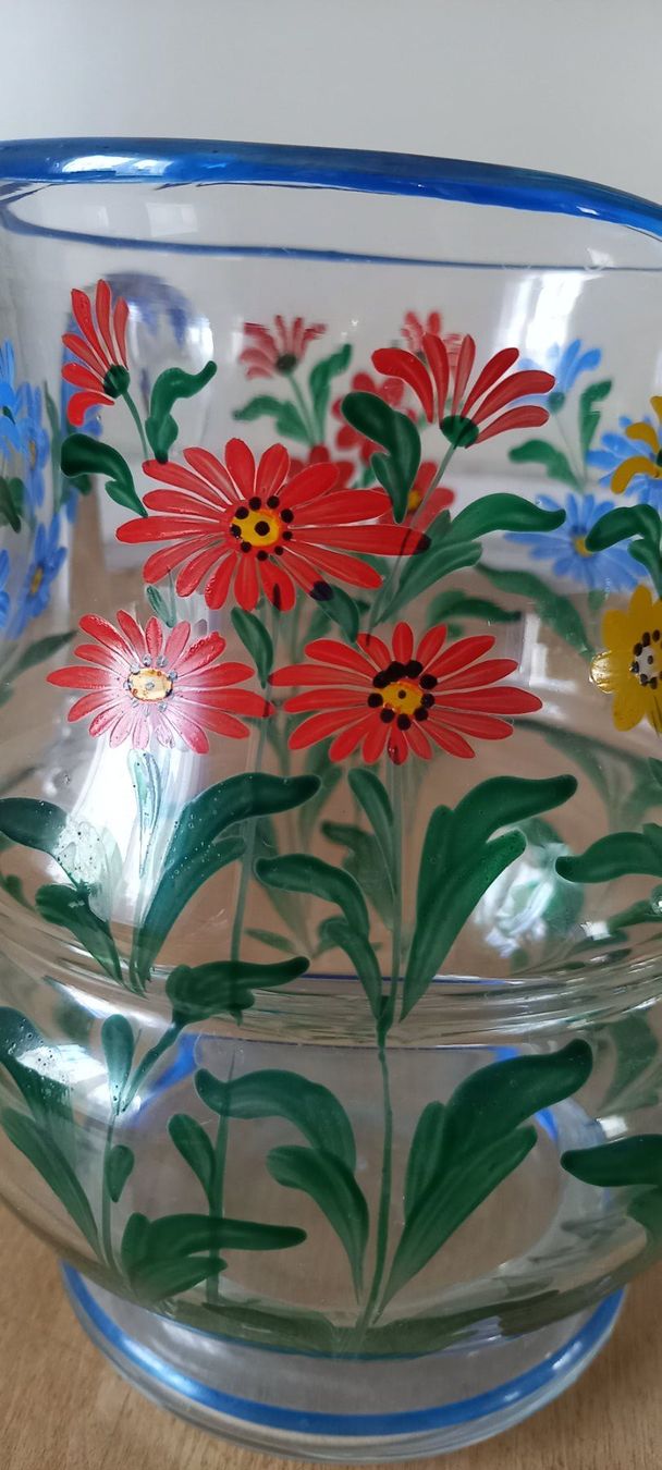 Geschirrsets: glas krug mit gläser,handbemalt – Neu (gemäss Beschreibung) aus Höri von bsc_68fw 7