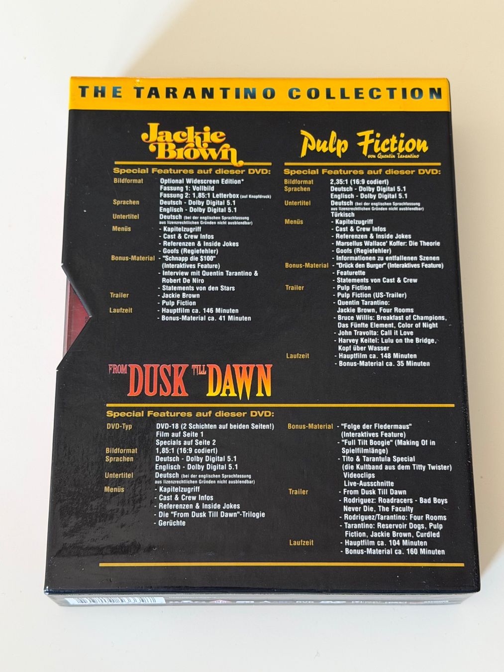 Tutti i DVDs: Tarantino Collection DVD Box Set – Usato da Altstätten SG venduto da sheamus 2
