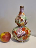 Chinesische Cloisonné Vase Doppel-Kürbis 21 cm